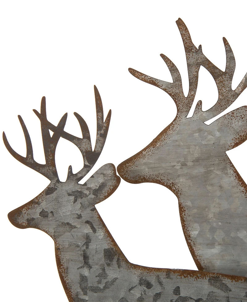 Glitzhome 13.19" L Galvanized Metal Reindeer Table Decor