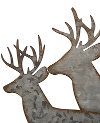 Glitzhome 13.19" L Galvanized Metal Reindeer Table Decor