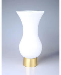 Classic Touch S-Shaped Glass Vase with Gold Tone Base