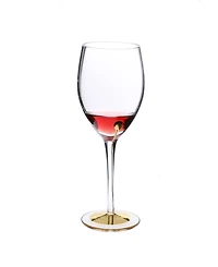 Classic Touch Set of 6 Water Glasses with Gold Tone Reflection