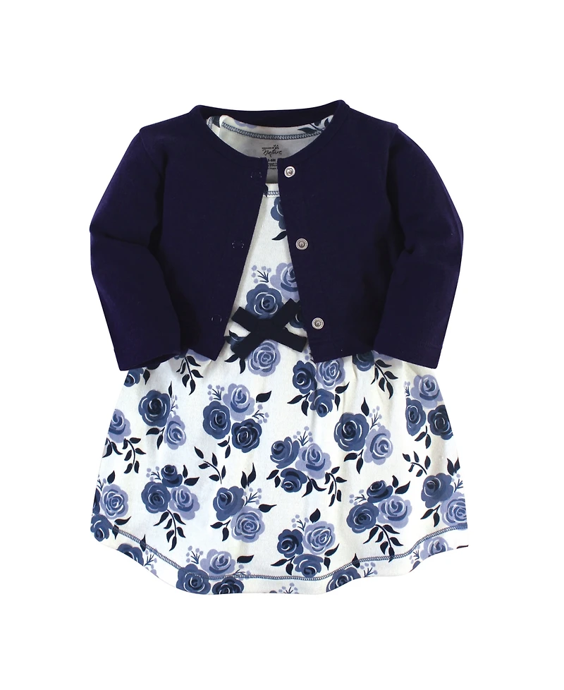 Touched by Nature Baby Girls Organic Cotton Dress and Cardigan 2pc Set
