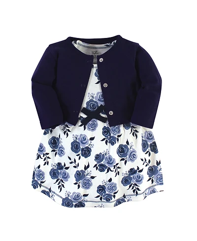 Touched by Nature Baby Girls Organic Cotton Dress and Cardigan 2pc Set