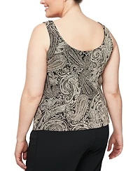 Alex Evenings Plus Glitter-Print Jacket & Top Set