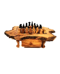 BeldiNest Olive Wood Chess Set Naturalist Live Edge 6 x 6