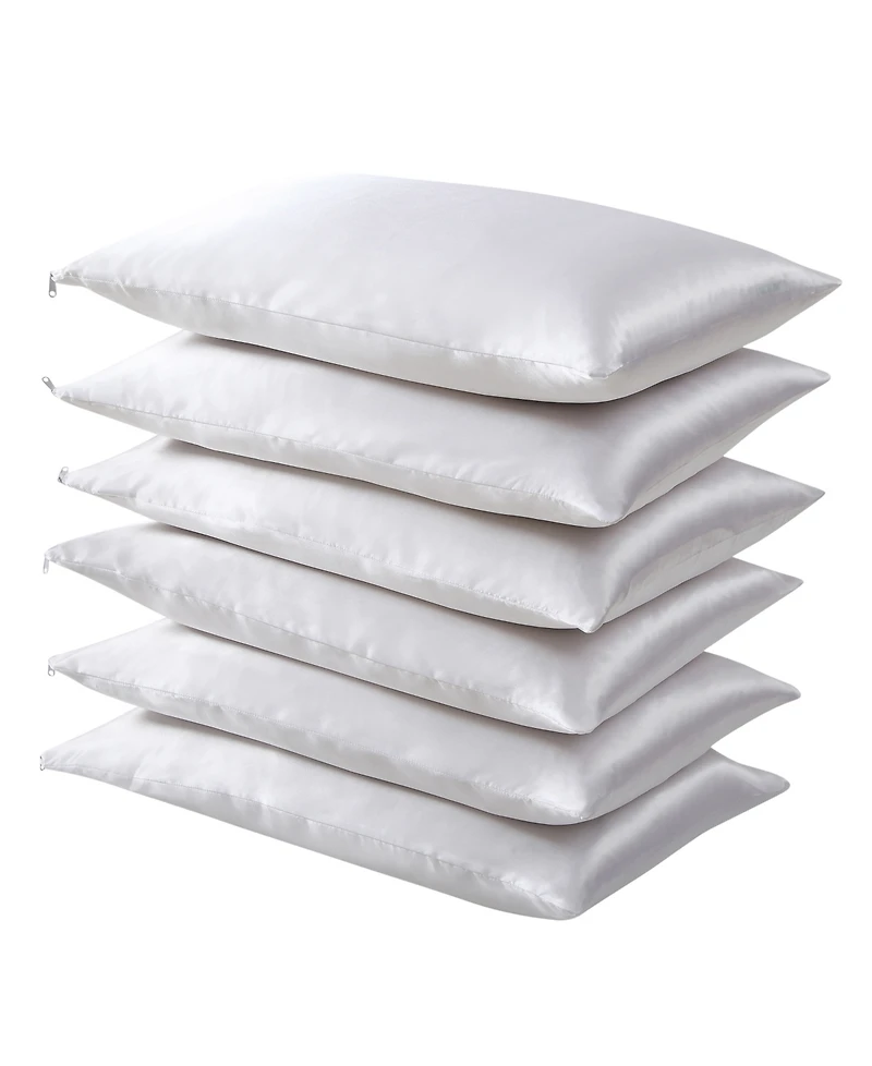 Fresh Ideas Satin Hair Keeper 6-Pack Pillow Protectors, Standard