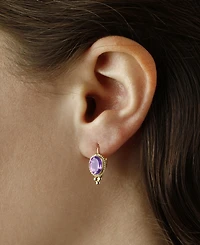 Gemstone Twist Gallery Drop Earring 14k Yellow Gold Available Citrine