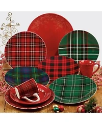 Certified International Christmas Plaid Dinnerware Collection