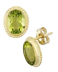 Gemstone Twist Gallery Stud Earring Set in 14k Gold