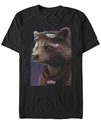 Marvel Men's Avengers Endgame Rocket Side Profile Poster, Short Sleeve T-shirt