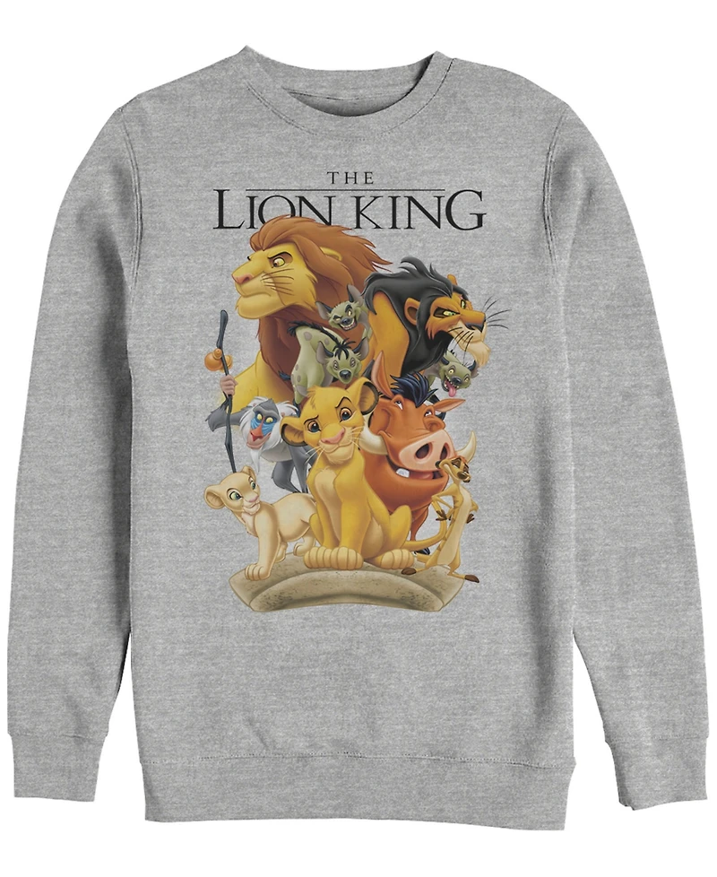 Disney Men's Lion King Pride Land Characters, Crewneck Fleece