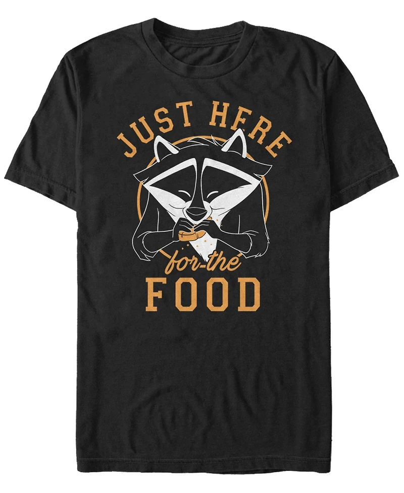 Disney Men's Pocahontas Meeko Just Here for the Food, Short Sleeve T-Shirt