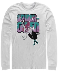 Marvel Men's Spider-Man Into the Spider-Verse Spider-gwen Swinging, Long Sleeve T-shirt