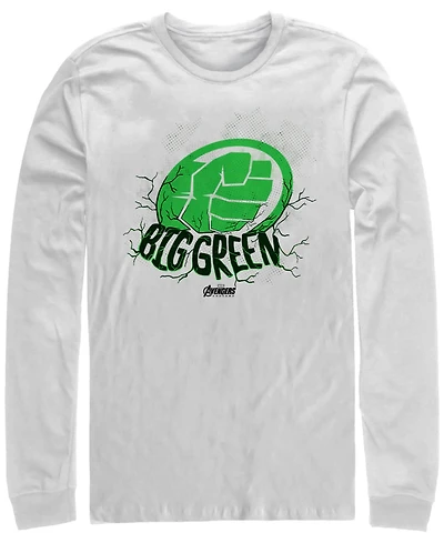 Marvel Men's Hulk Big Green Punch, Long Sleeve T-shirt