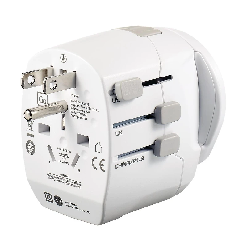 Go Travel Worldwide Adapter + Usb