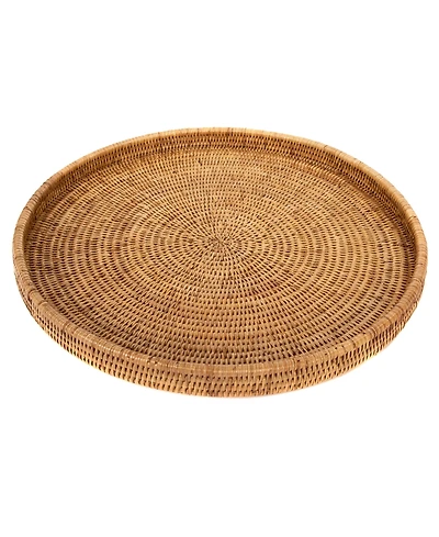 Artifacts Trading Company Rattan Round Serving / Ottoman Tray