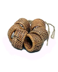 Artifacts Rattan 6-Piece Oval Napkin Ring Set