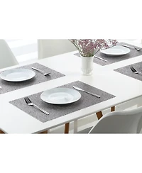 Dainty Home Reversible Metallic Lacey Place Mats Slip Resistant 12" x 18" Placemats - Set of 4