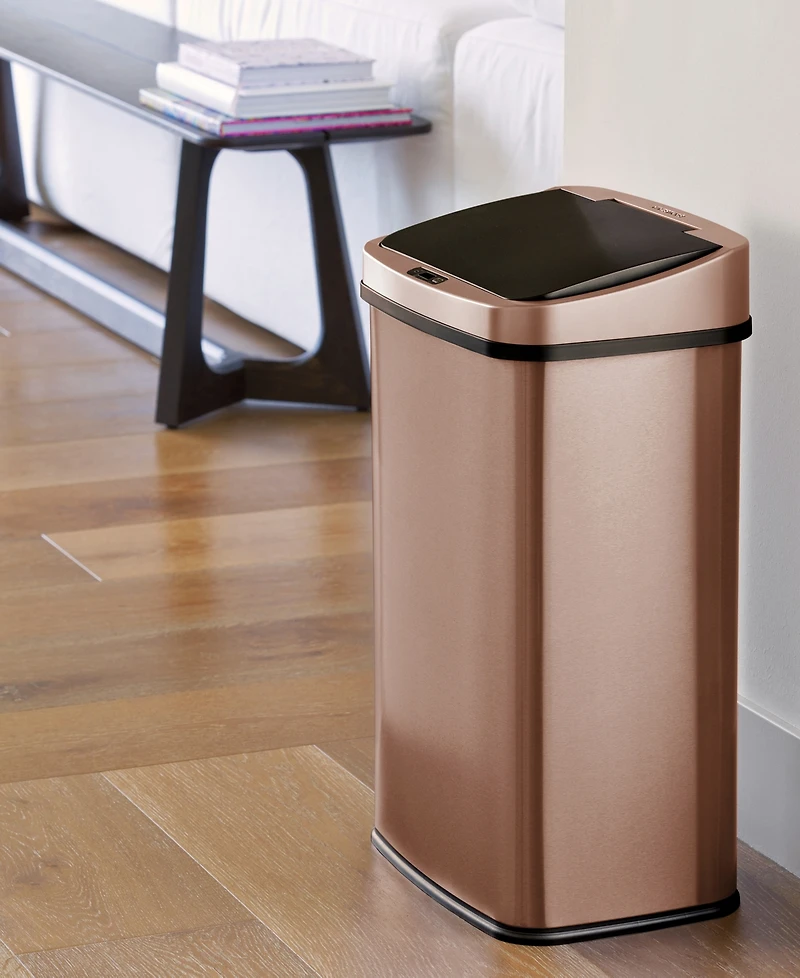 Ninestars Rectangular Motion Sensor Trash Can 13.2 Gallon