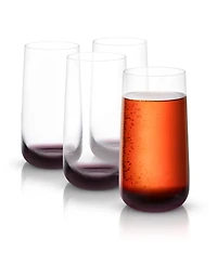 JoyJolt Black Swan Highball Glasses, Set of 4