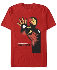 Marvel Men's Invincible Iron Man Poster, Short Sleeve T-shirt