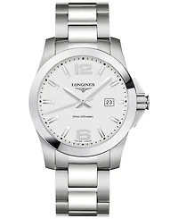 Longines Men's Swiss Conquest Stainless Steel Bracelet Watch 41mm
