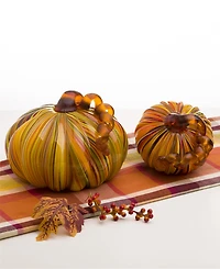 Glitzhome Set-2 Settriped Glasetset Sethort Pumpkin