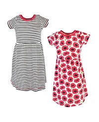 Touched by Nature Big Girls Natural Cotton Dresses Featuring Both Short Long Sleeves