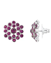 2028 Silver-Tone Button Earrings