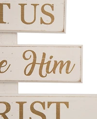 Glitzhome Wooden Nativity Table Tree Decor