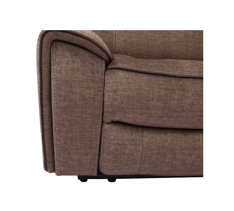 Closeout! Hutchenson 3-Pc. Fabric Sectional with 2 Power Recliners, Power Headrests and Console