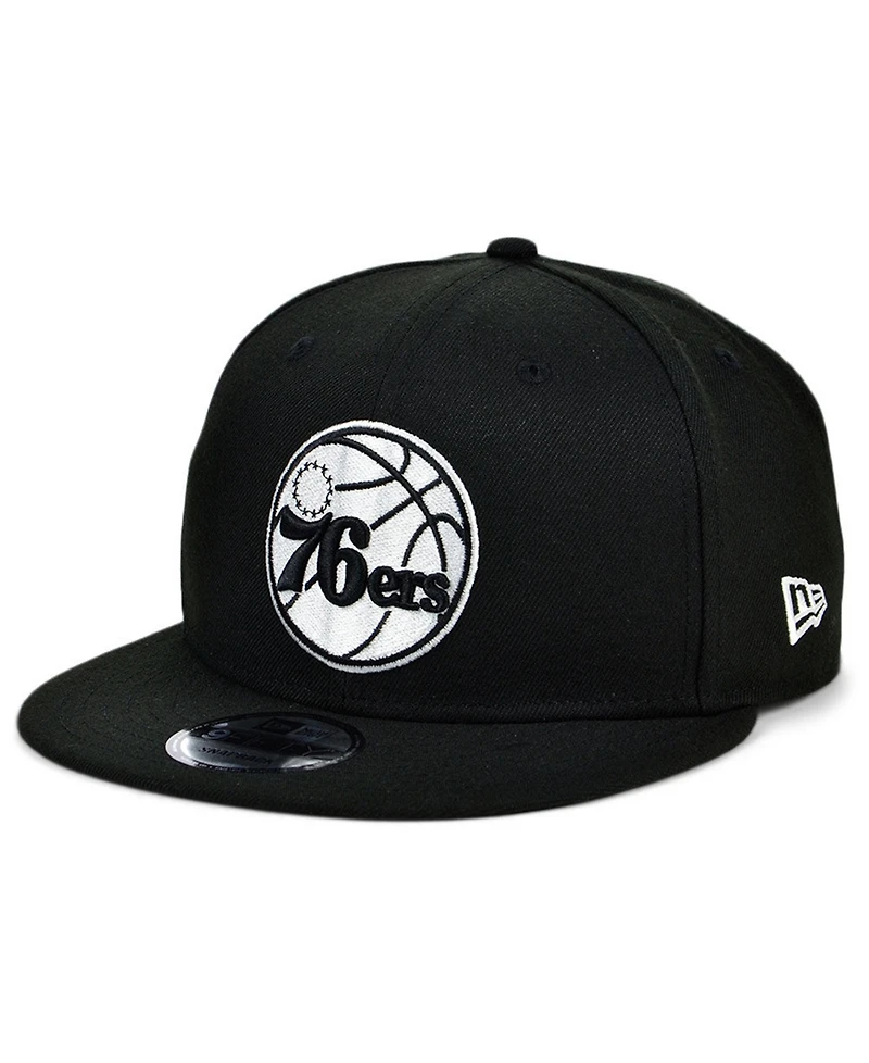 New Era Philadelphia 76ers Black White 9FIFTY Snapback Cap
