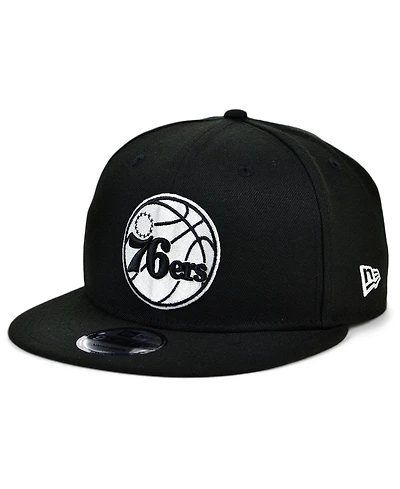 New Era Philadelphia 76ers Black White 9FIFTY Snapback Cap