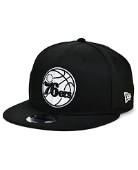 New Era Philadelphia 76ers Black White 9FIFTY Snapback Cap