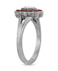 Pewter Diamond Shaped Crystal Ring