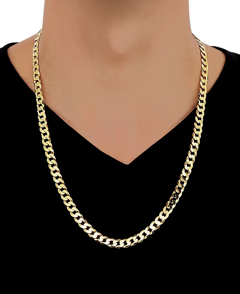 Curb Link 24" Chain Necklace (7mm) in 18k Gold-Plated Sterling Silver