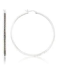 Marcasite 48mm Round Hoops in Sterling Silver