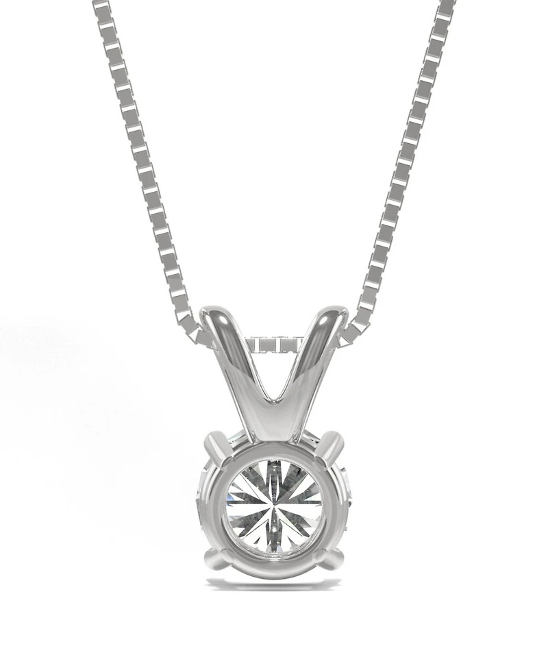 Moissanite Solitaire Pendant 1 ct. t.w. Diamond Equivalent 14k White or Yellow Gold