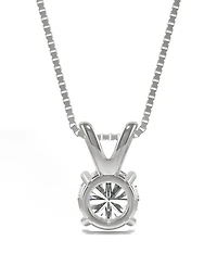 Moissanite Solitaire Pendant 1 ct. t.w. Diamond Equivalent 14k White or Yellow Gold