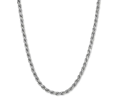 Rope Link 22" Chain Necklace in Sterling Silver
