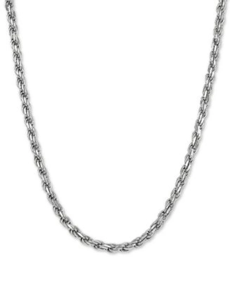 Rope Link Chain Necklaces In Sterling Silver 18k Gold Plated Sterling Silver