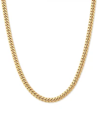 Cuban Link 22" Chain Necklace in 18k Gold-Plated Sterling Silver
