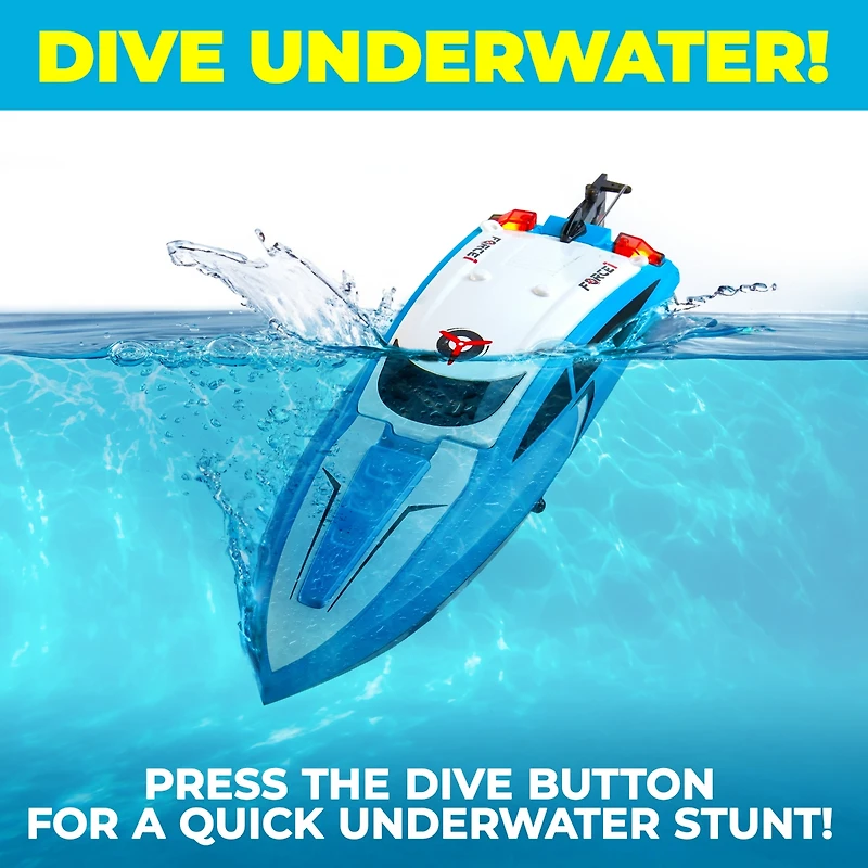 Force1 Velocity Fast Rc Boat - Blue