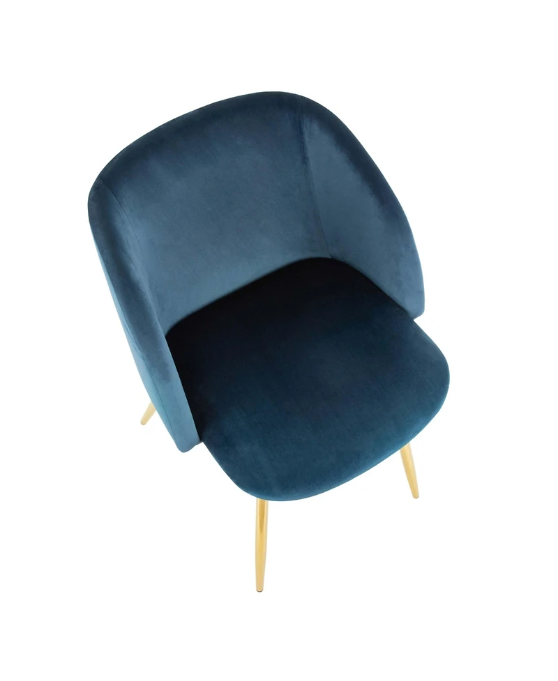 Lumisource Fran Chair Gold Metal and Velvet Set of 2
