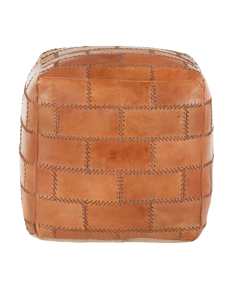 Cobbler Industrial Pouf in Leather by Lumisource