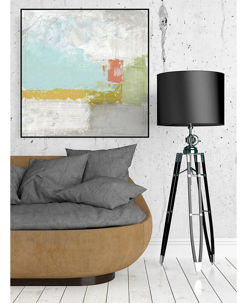 Giant Art 30" x 30" Coastal Quadrant Ii Art Block Framed Canvas