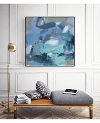 Giant Art 30" x 30" Abstract Blues I Art Block Framed Canvas