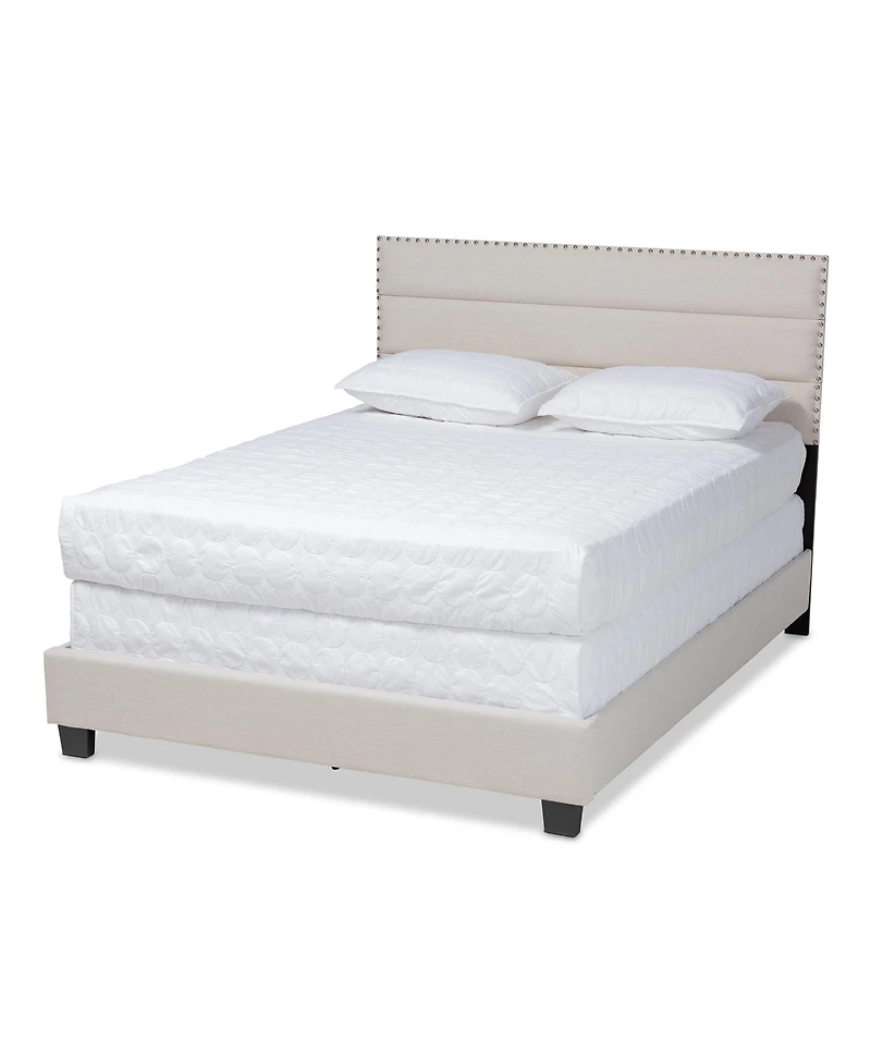 Ansa Fabric Headboard Platform Queen Bed