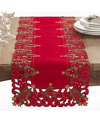 Saro Lifestyle Christmas Trees Holiday Table Runner, 16" x 68"