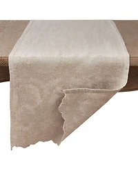 Saro Lifestyle Stonewashed Table Runner with Embroidered Design