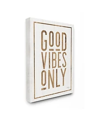 Stupell Industries Good Vibes Only Rustic White and Exposed Wood Look Sign, 24" L x 30" H
